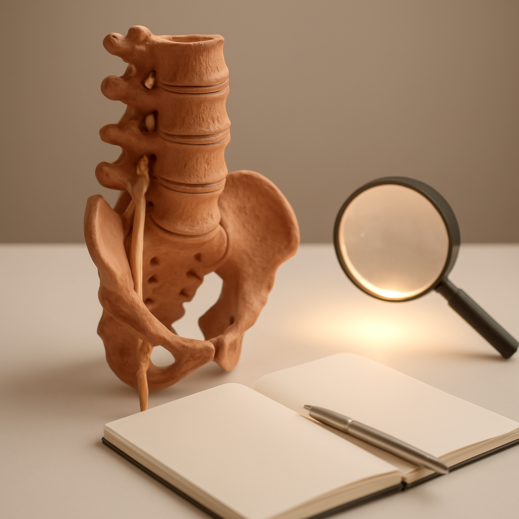 Spine anatomy model representing sciatic nerve pain treatment